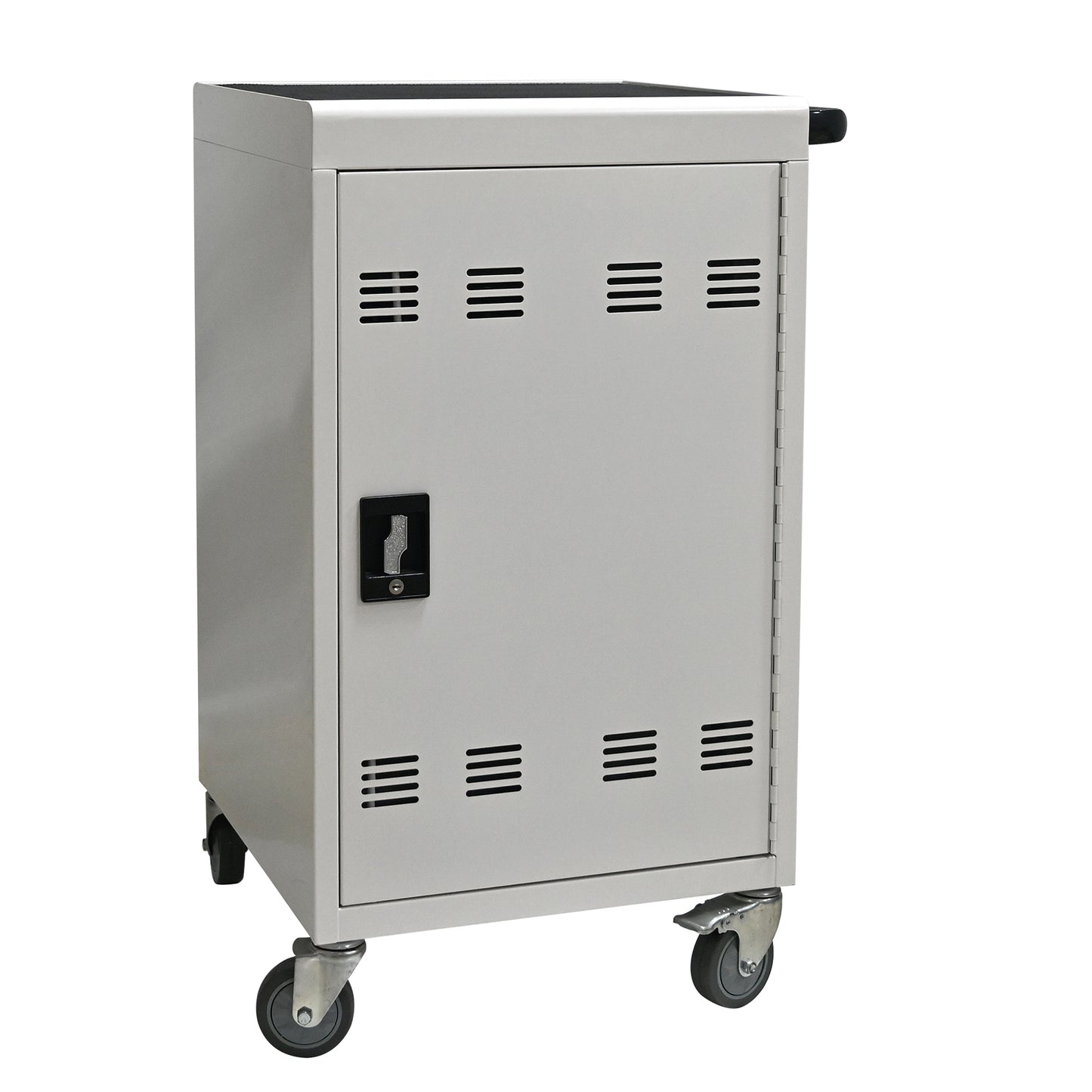 30+2 Bay Mobile Charging Cart - Antique White Steel