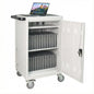 30+2Bay Mobile School Charging Cart Station for Chromebook, Tablet and Laptop Computer with Power Strip Included, Assembly Required-WHITE
