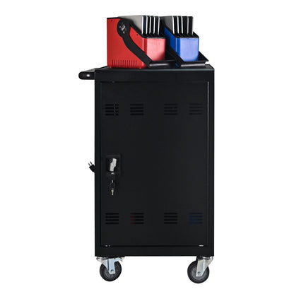 Matt Black Metal Charging Cart for Laptop Tablet Storage