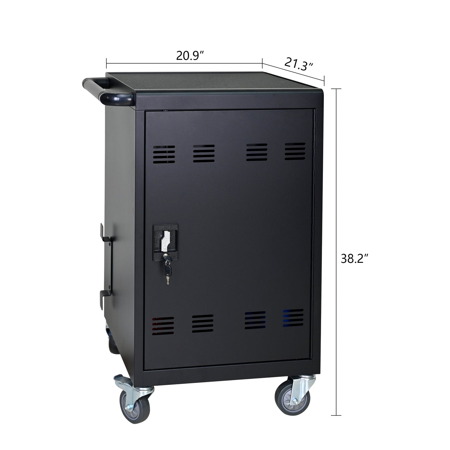 Matt Black Metal Charging Cart for Laptop Tablet Storage