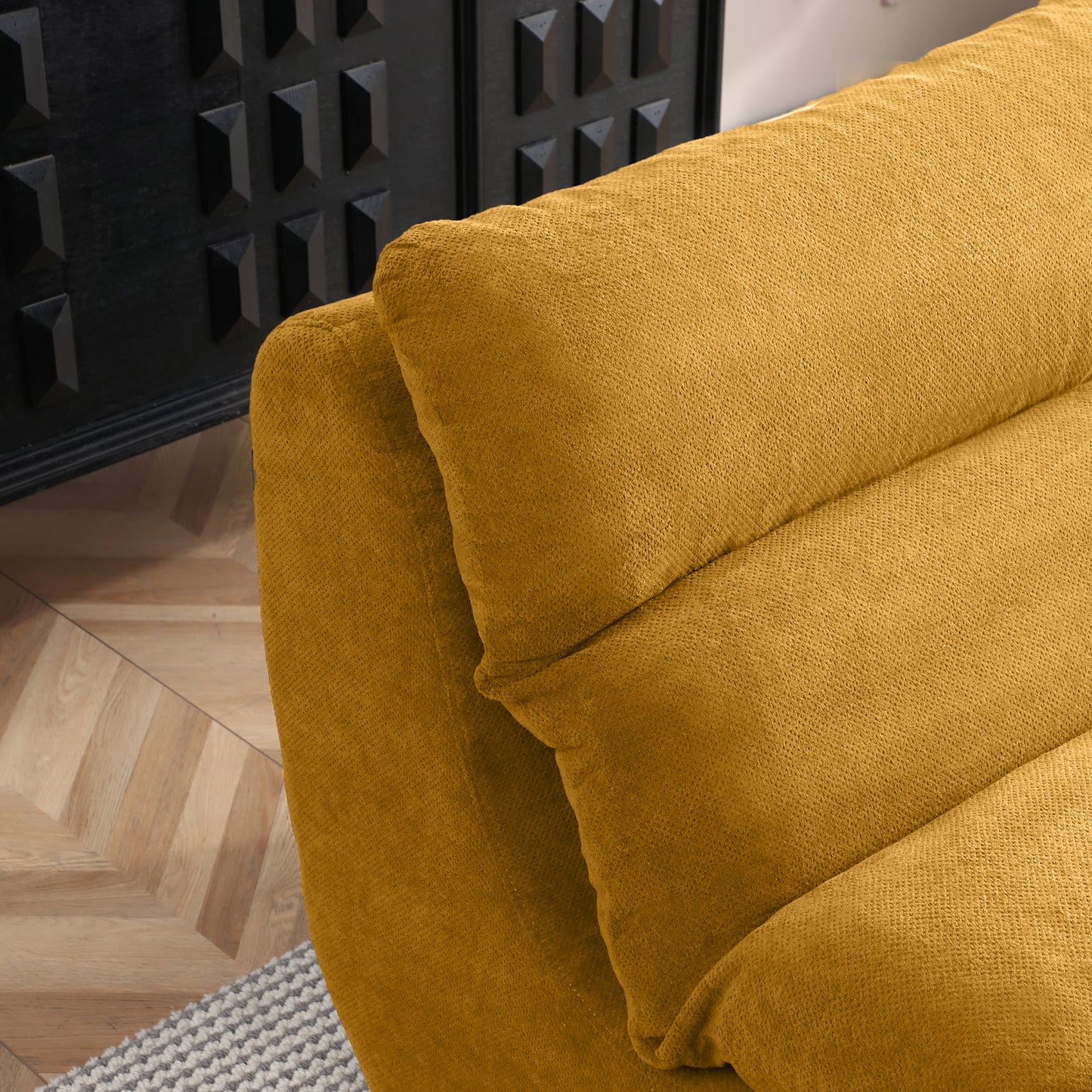 Yellow Bean Bag Chair with Ottoman - Modern Sofa for Living Room