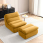 32" Bean Bag Chair with Ottoman, Big Chaise Lounge Chairs for Adults, Tufted Upholstered Lazy Sofa for Living Room, Bedroom, Yellow