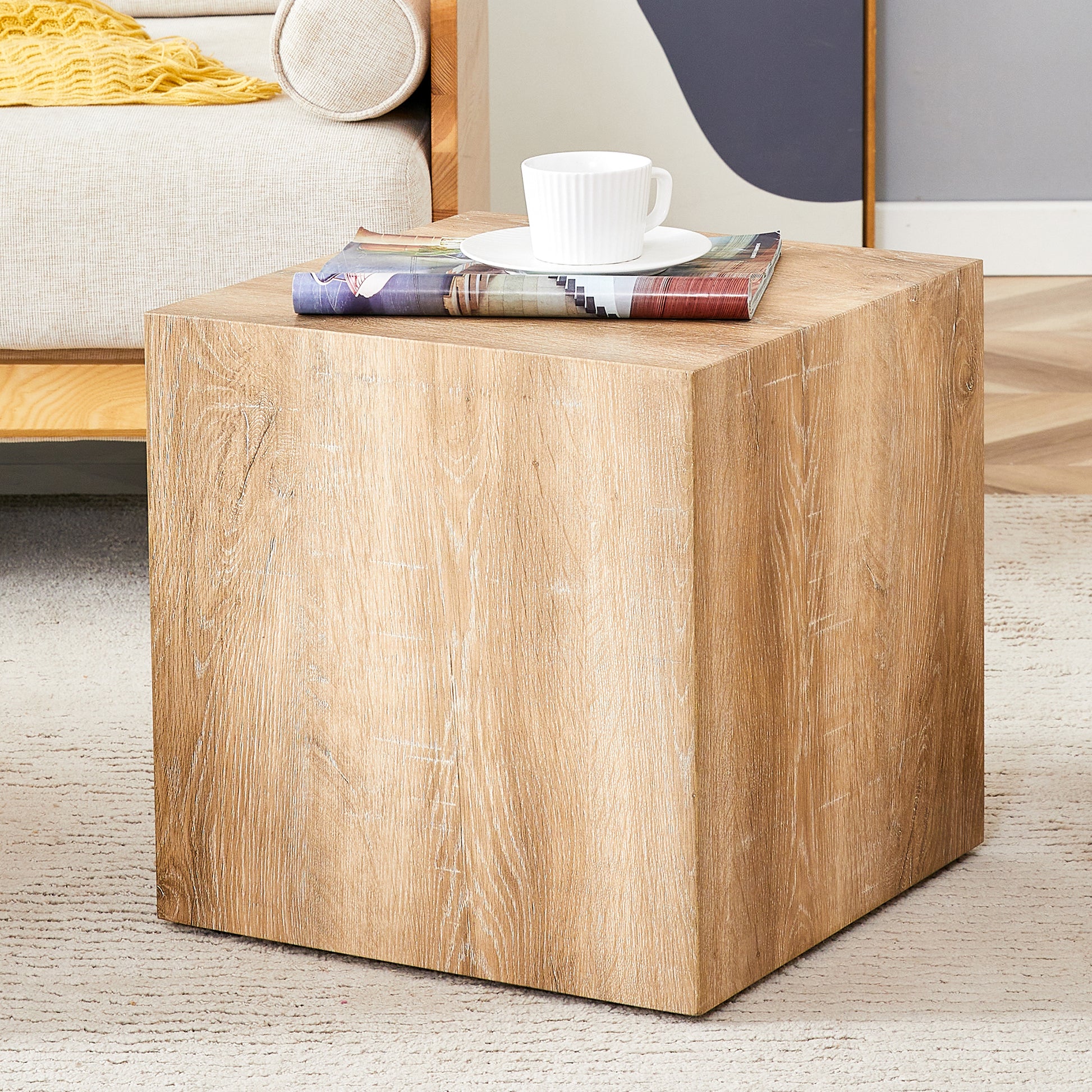 Modern Wood Coffee Table - 15.7" Square MDF