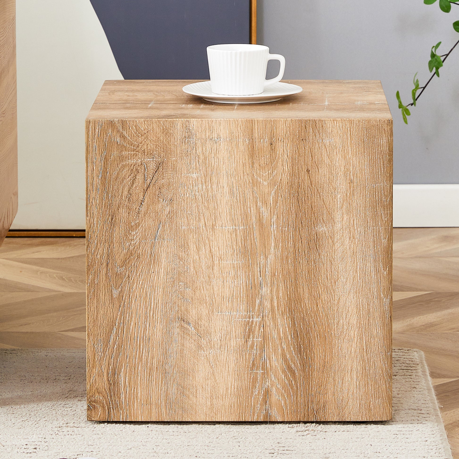 Modern Wood Coffee Table - 15.7" Square MDF