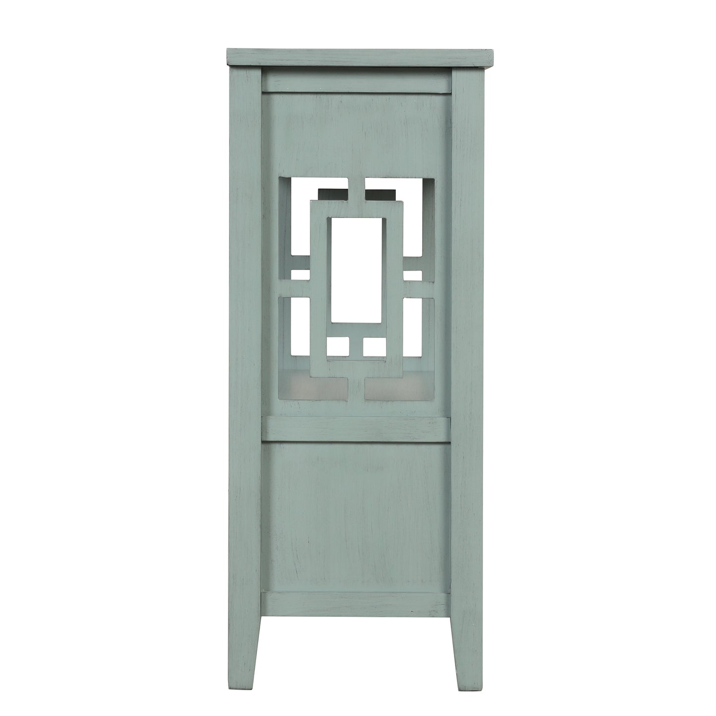 Retro Blue Pine Console Table - 36" Entryway Sofa Table with Drawers