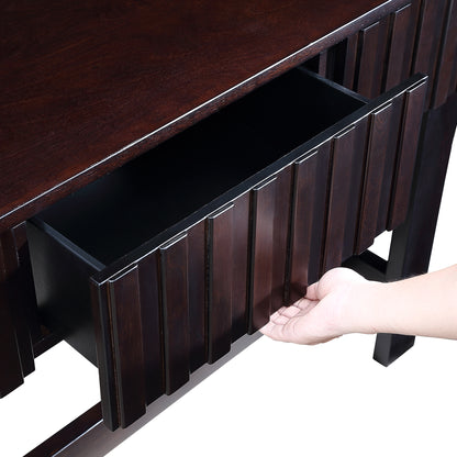 52 inch Espresso Console Table with Fluted Drawers for Entryways for Living Room