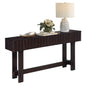 52 inch Sofa Table with Storage Drawers, Mid Century Farmhouse Fluted Console Table with Solid Wood Legs. Entryway Table for Living Room TV, Hallway Entrance Foyer, Espresso