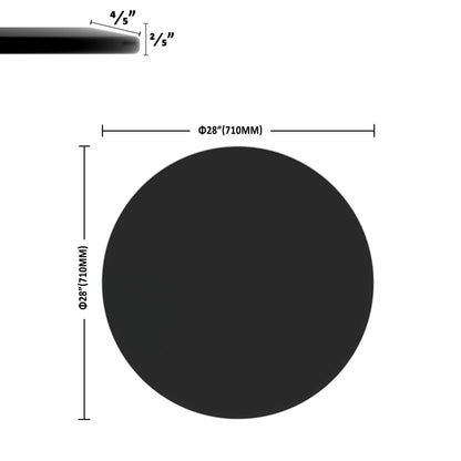 28 Inch Round Tempered Glass Table - Black, Guest Room & Office Use
