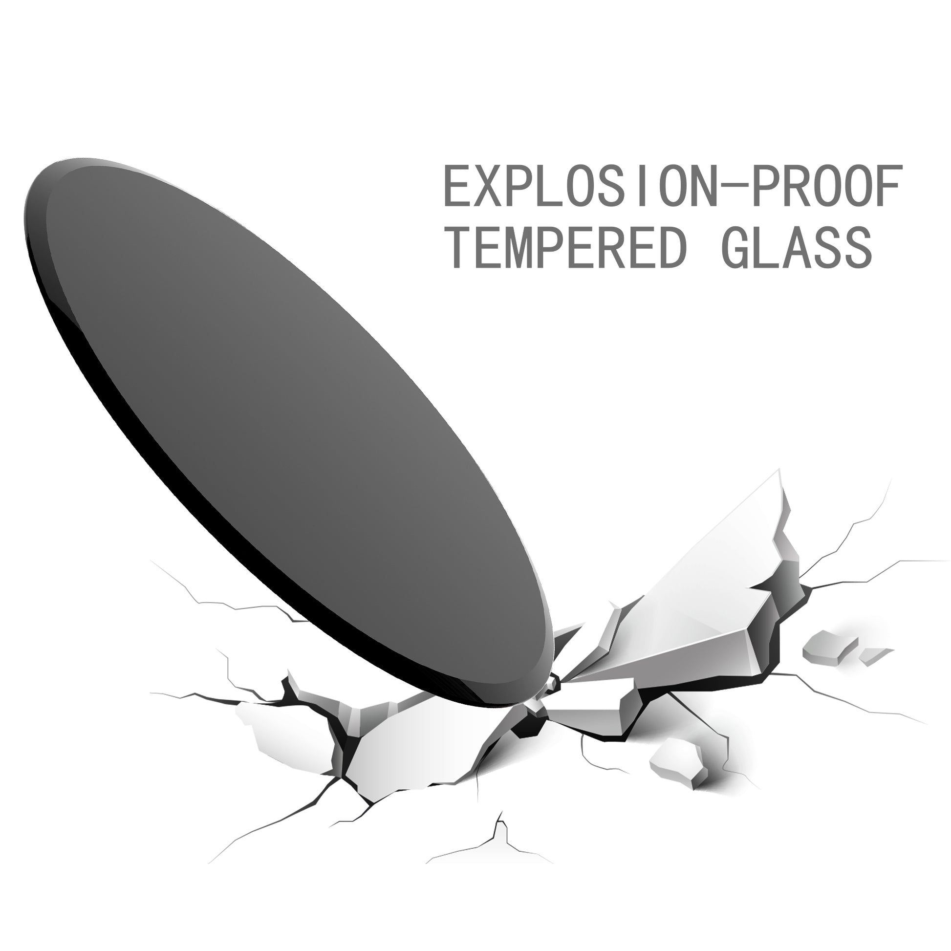 28 Inch Round Tempered Glass Table - Black, Guest Room & Office Use