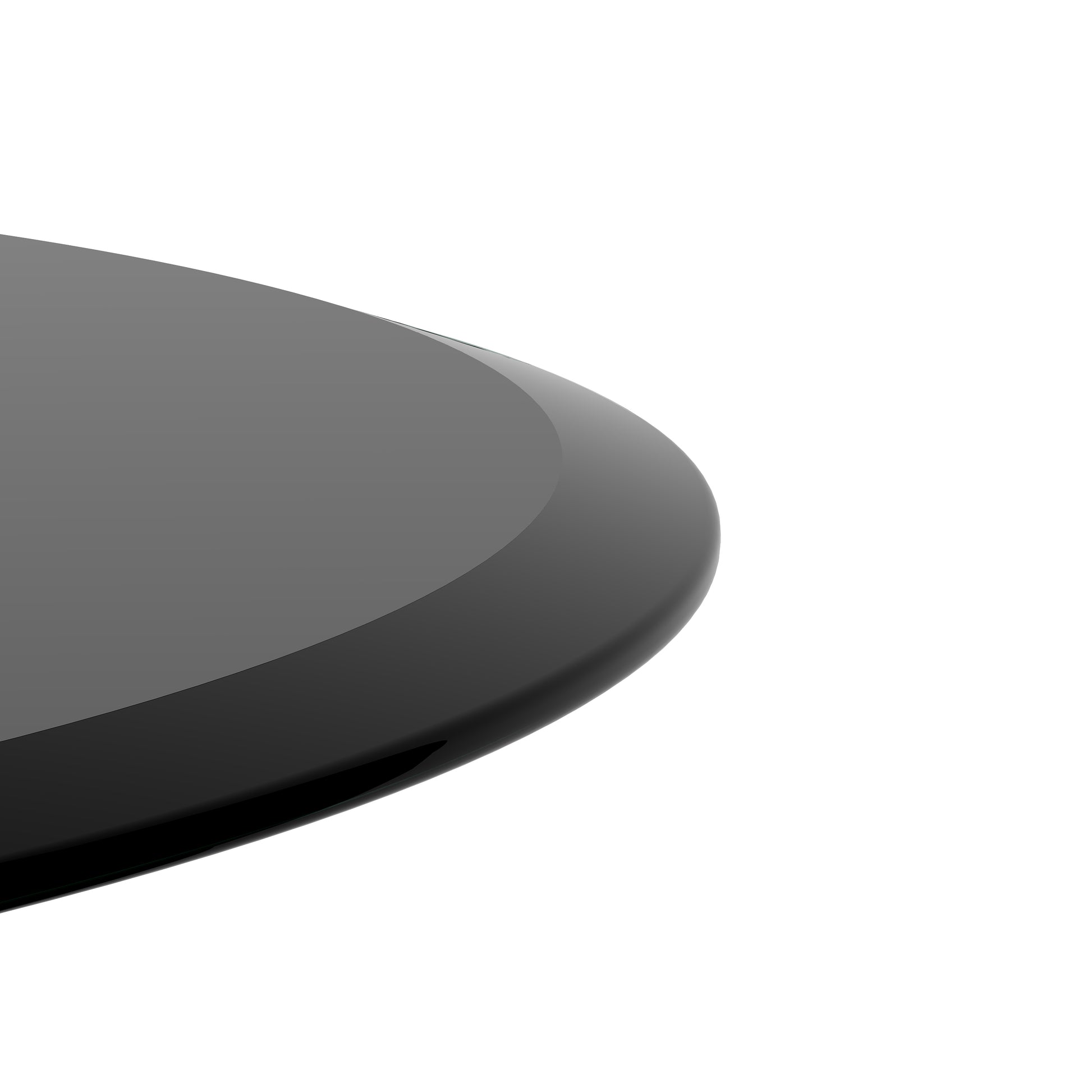 28 Inch Round Tempered Glass Table - Black, Guest Room & Office Use