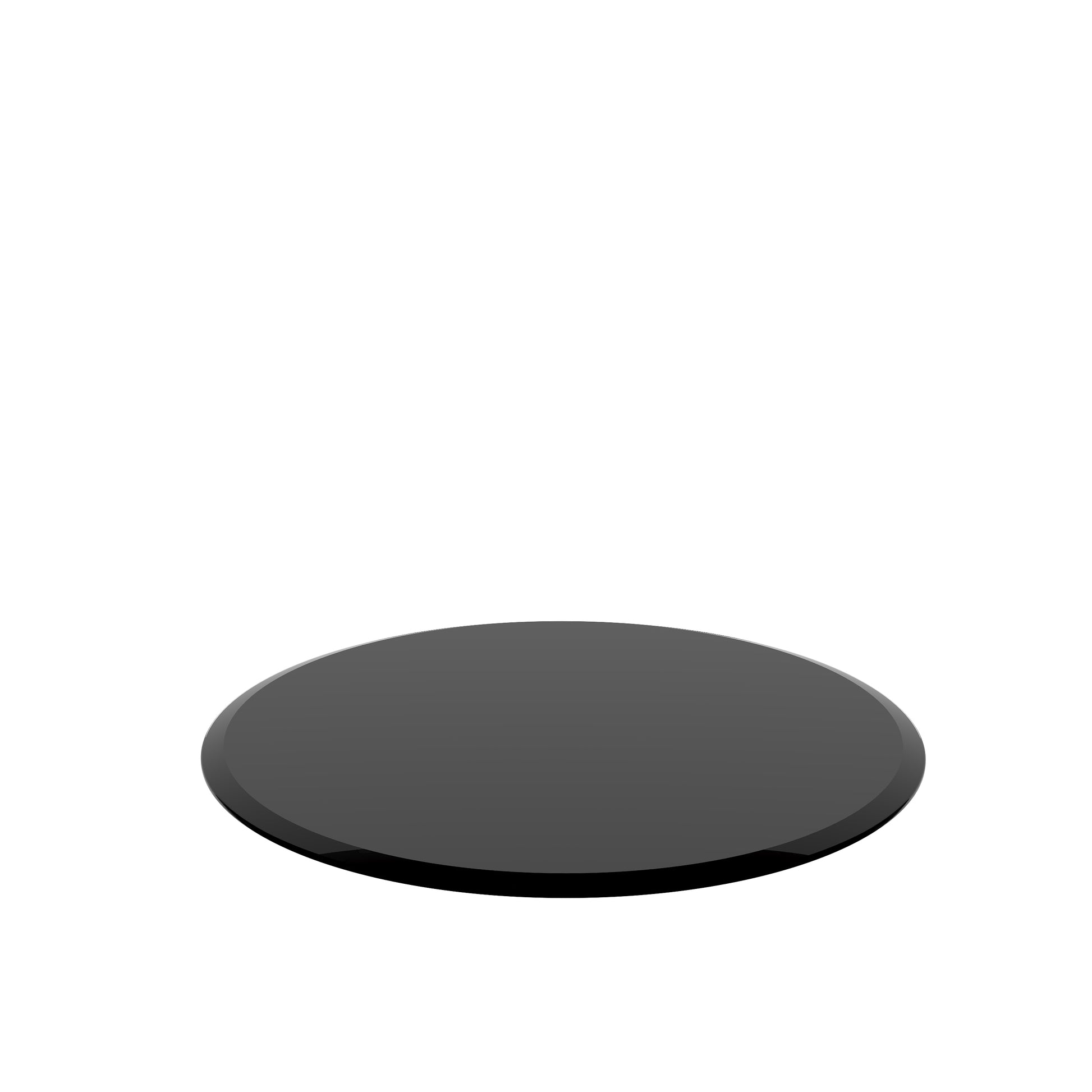 28 Inch Round Tempered Glass Table - Black, Guest Room & Office Use