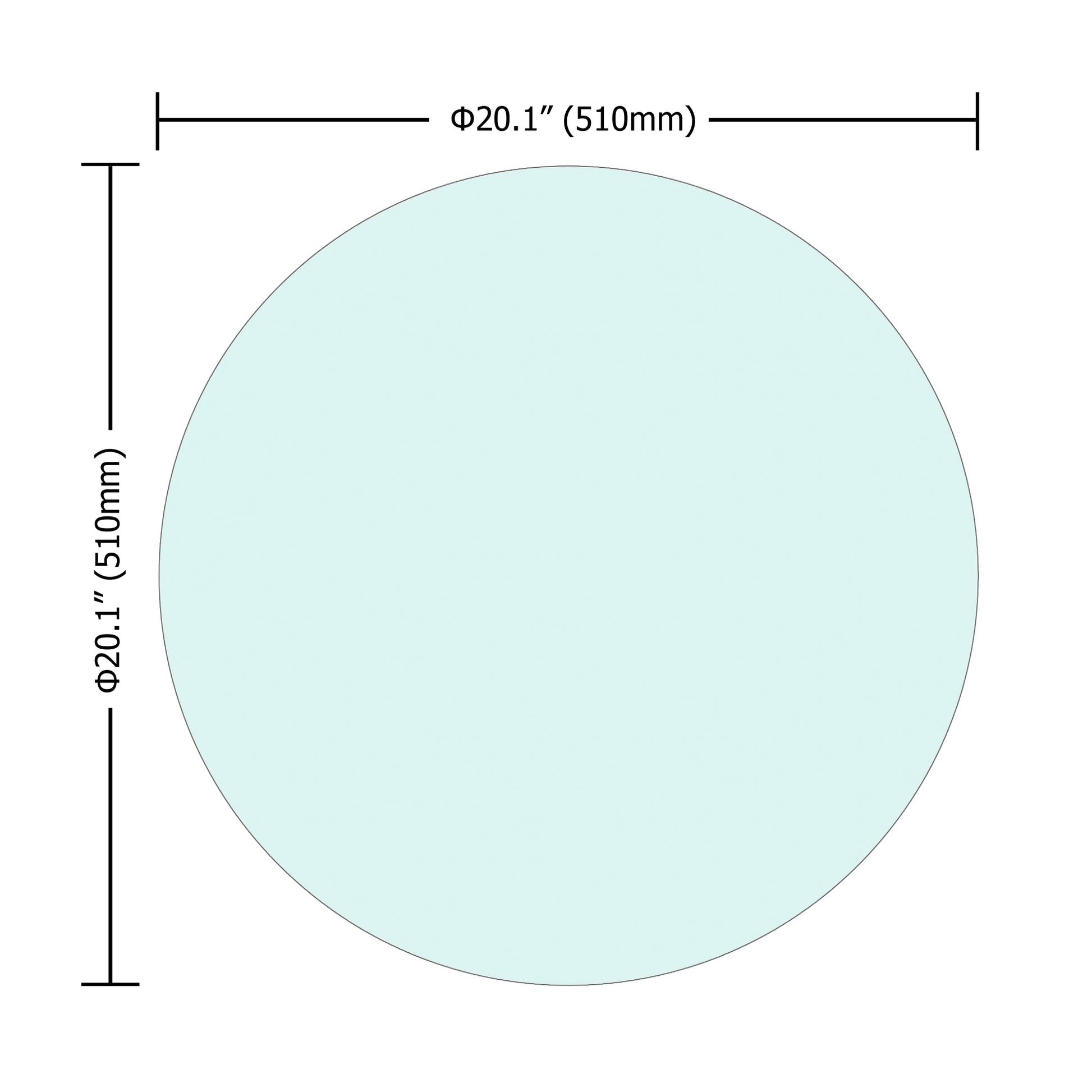 20 Inch Round Glass Table Top - Clear Glass for Living Room
