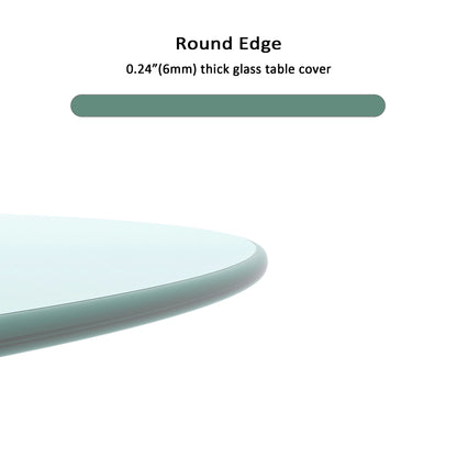 20 Inch Round Glass Table Top - Clear Glass for Living Room