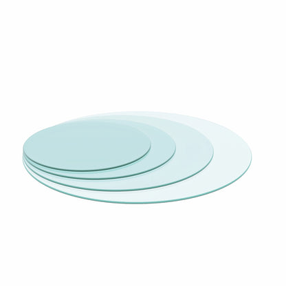 20 Inch Round Glass Table Top - Clear Glass for Living Room