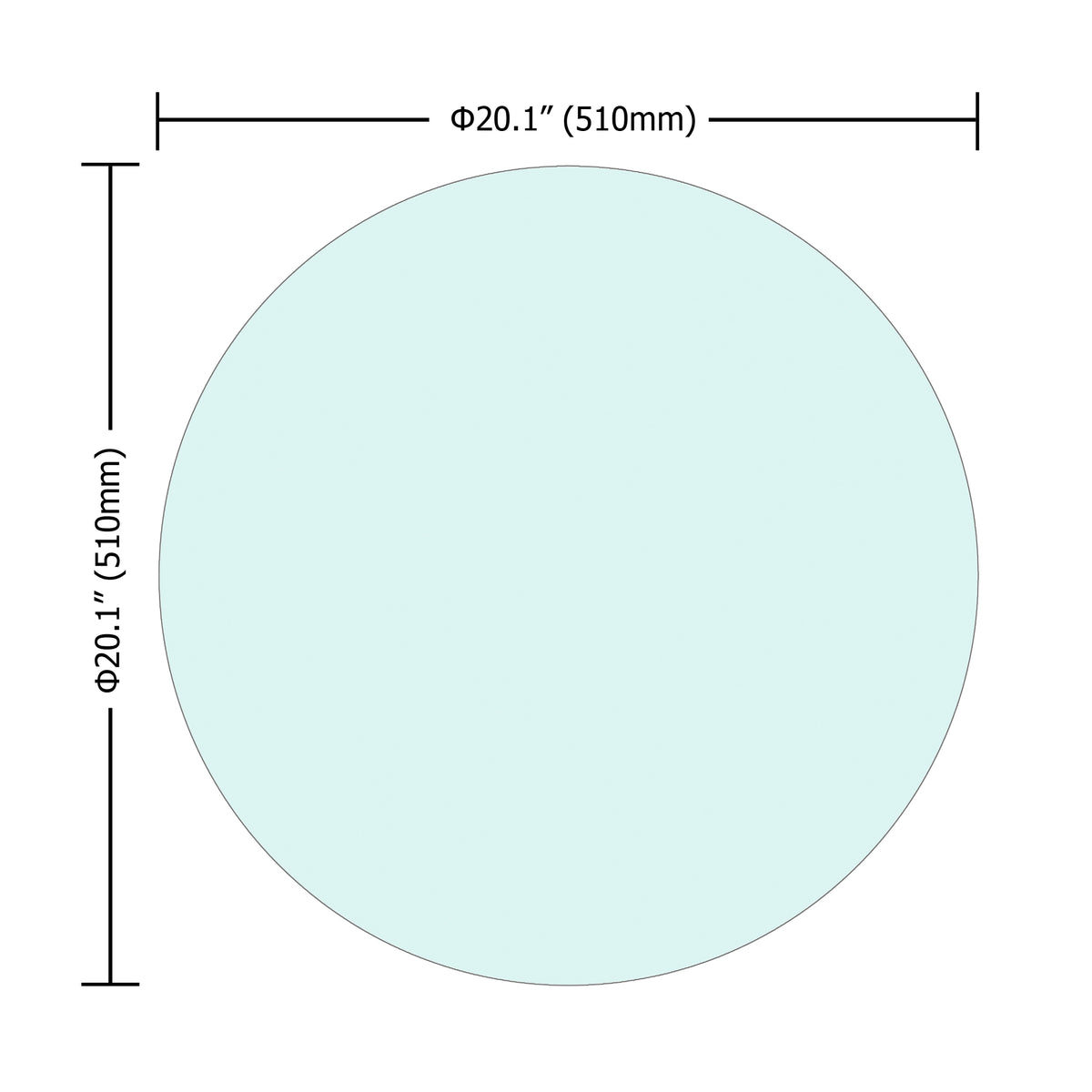 20 Inch Round Glass Table Top - Clear Glass for Living Room