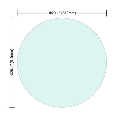 20 Inch Round Glass Table Top - Clear Glass for Living Room