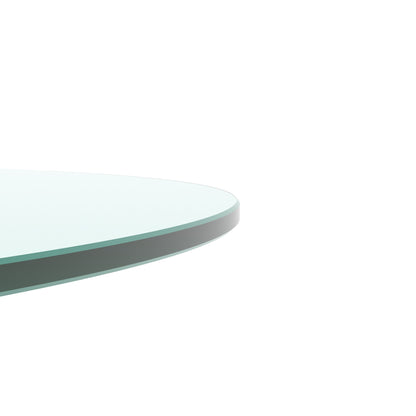 20 Inch Round Glass Table Top - Clear Glass for Living Room