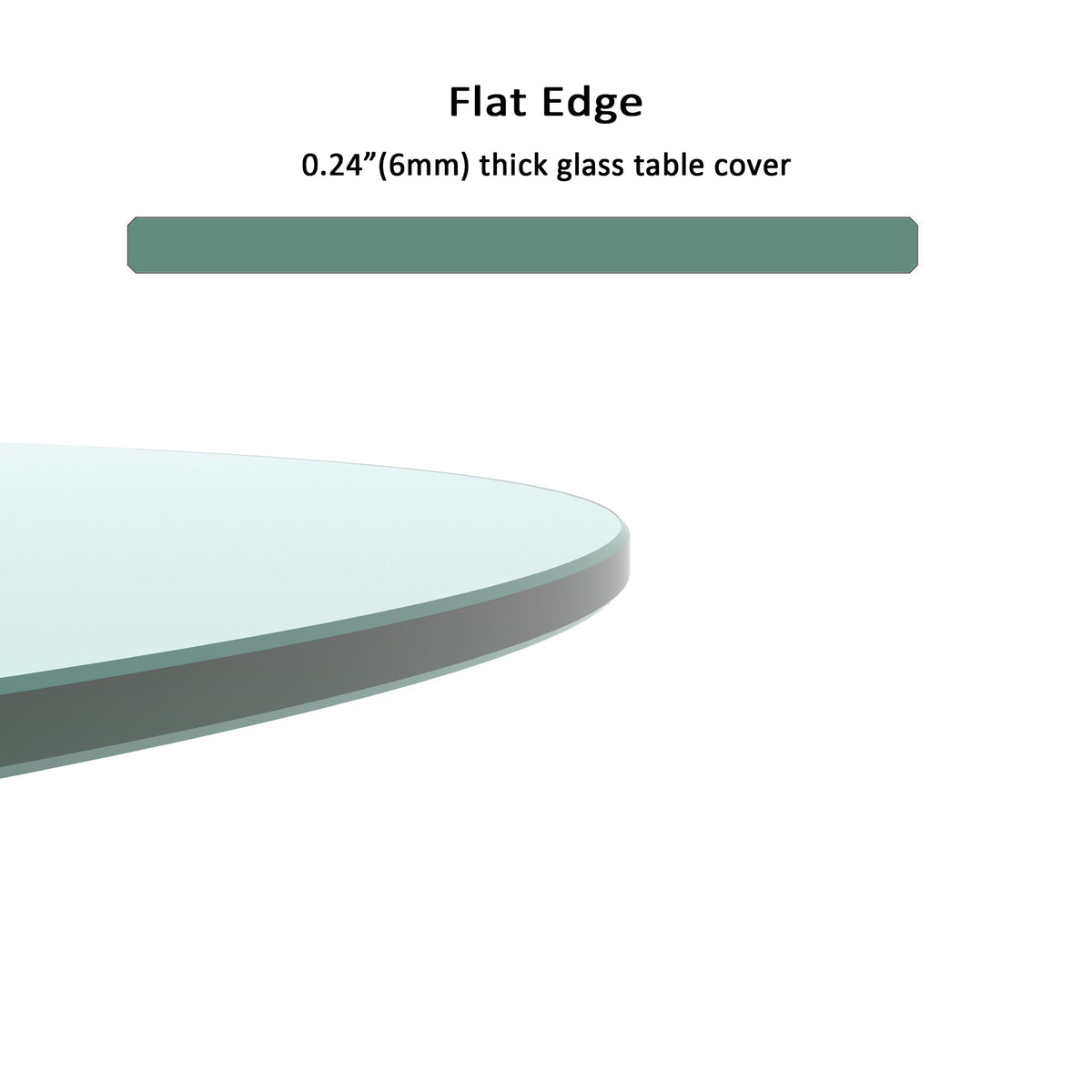 20 Inch Round Glass Table Top - Clear Glass for Living Room