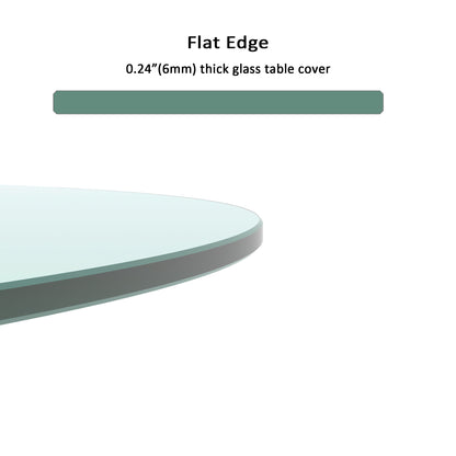 20 Inch Round Glass Table Top - Clear Glass for Living Room