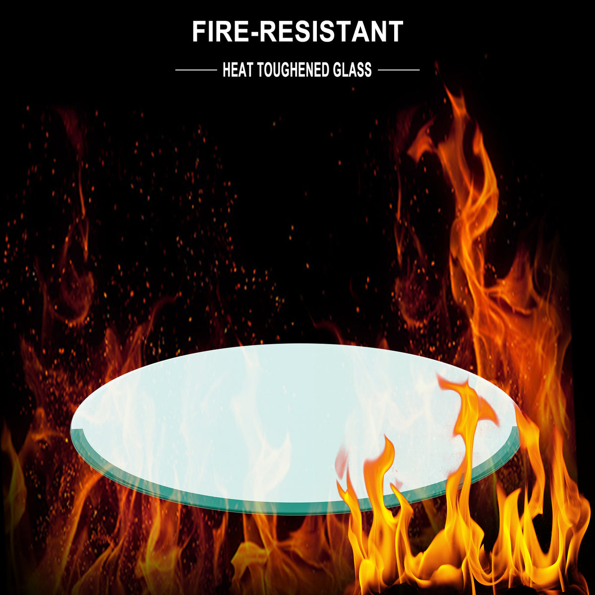 20 Inch Round Glass Table Top - Clear Glass for Living Room