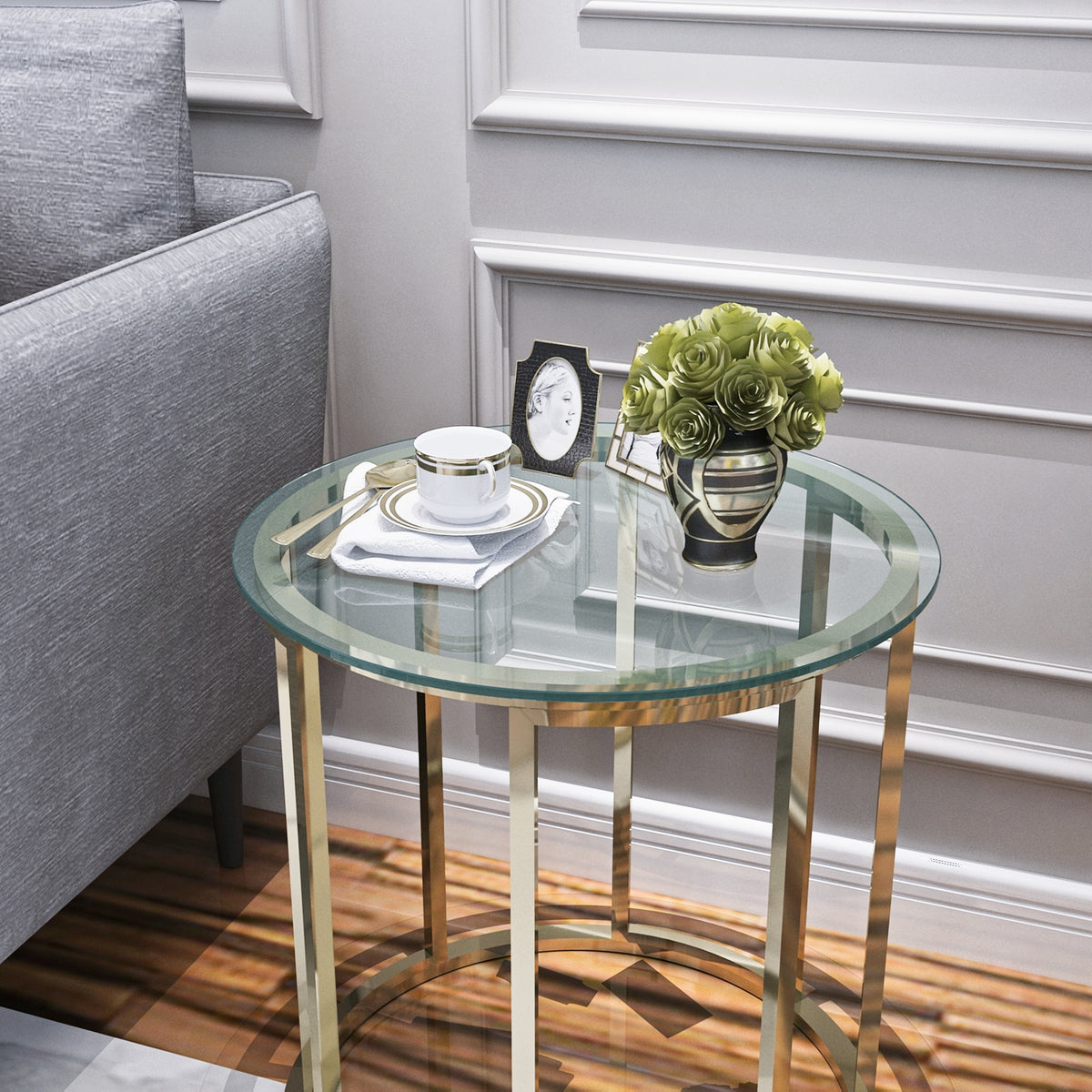 20 Inch Round Glass Table Top - Clear Glass for Living Room
