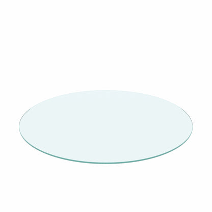 20" Inch Round Tempered Glass Table Top Clear Glass 1/4" Inch Thick Flat Polished Edge