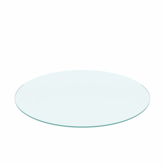 20" Inch Round Tempered Glass Table Top Clear Glass 1/4" Inch Thick Flat Polished Edge