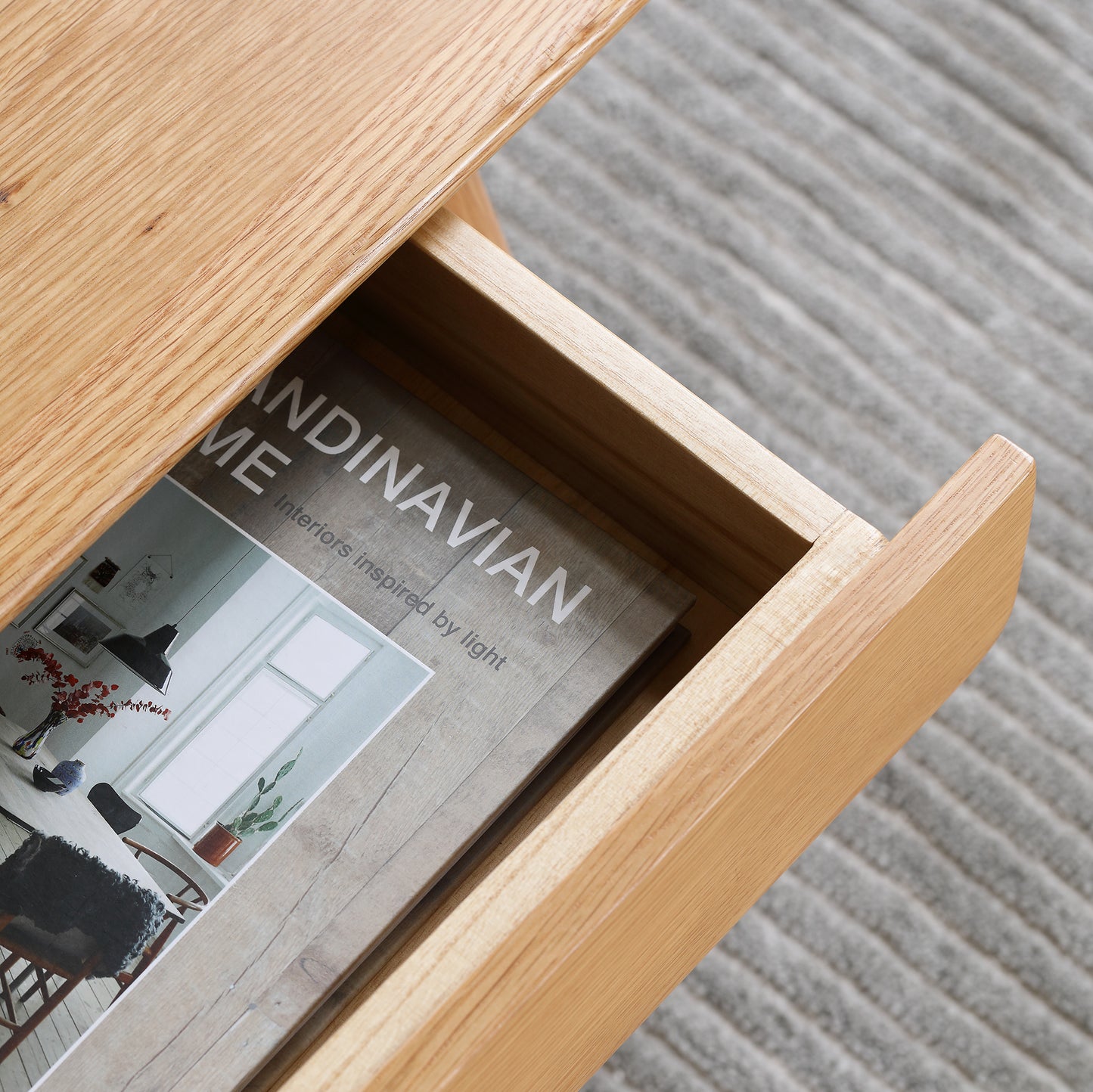 120cm Oak Rectangular Coffee Table with Drawers for Living Room