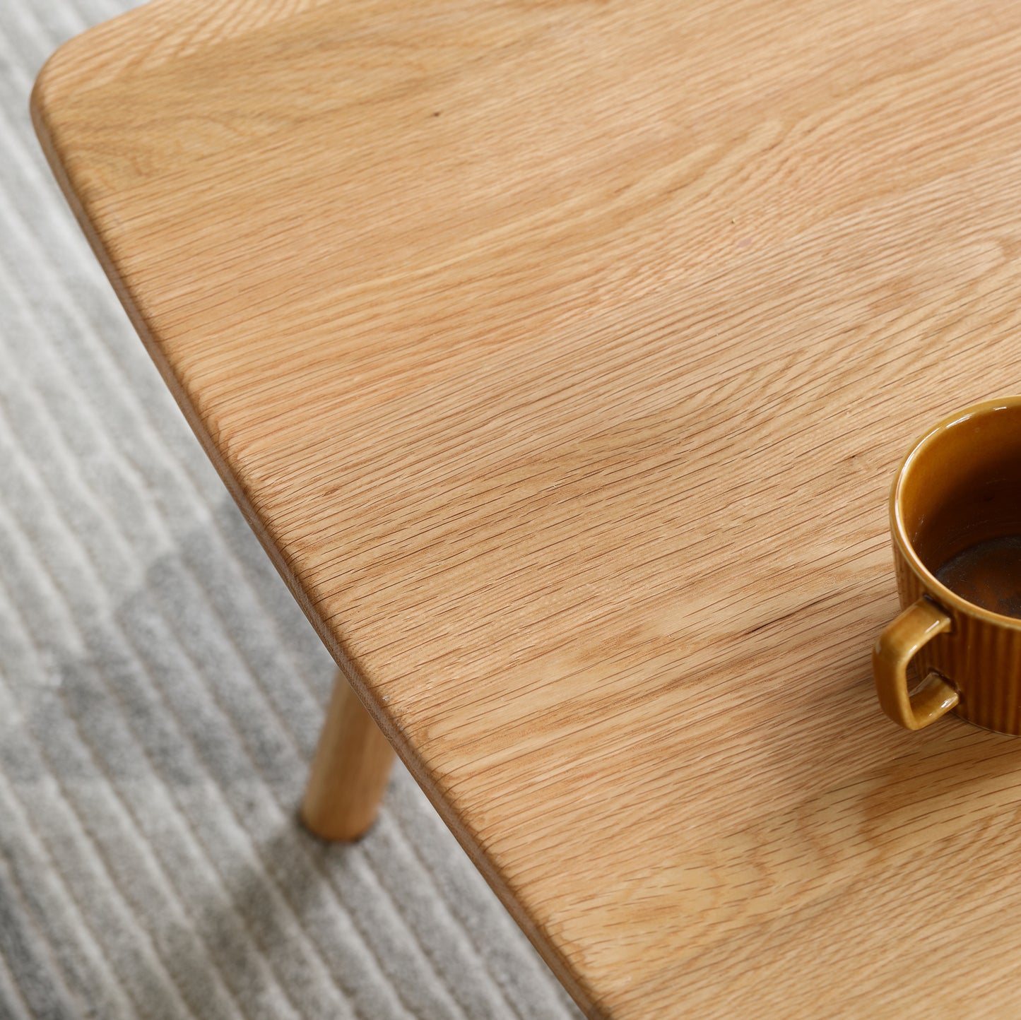 120cm Oak Rectangular Coffee Table with Drawers for Living Room