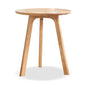 Round End Table- Small End Table Side Table Coffee Table Bedside Table Night Stand for Living Room Bedroom & Balcony, 100% Natural Solid Oak Wood Easy to Assemble