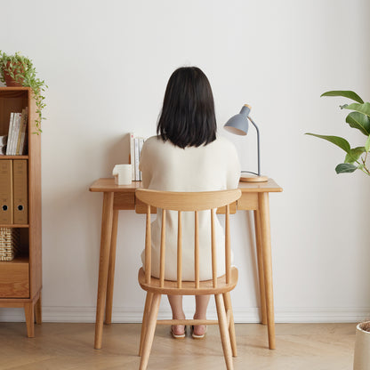 Oak Triangular Computer Desk - 39.3" Study Table with Storage