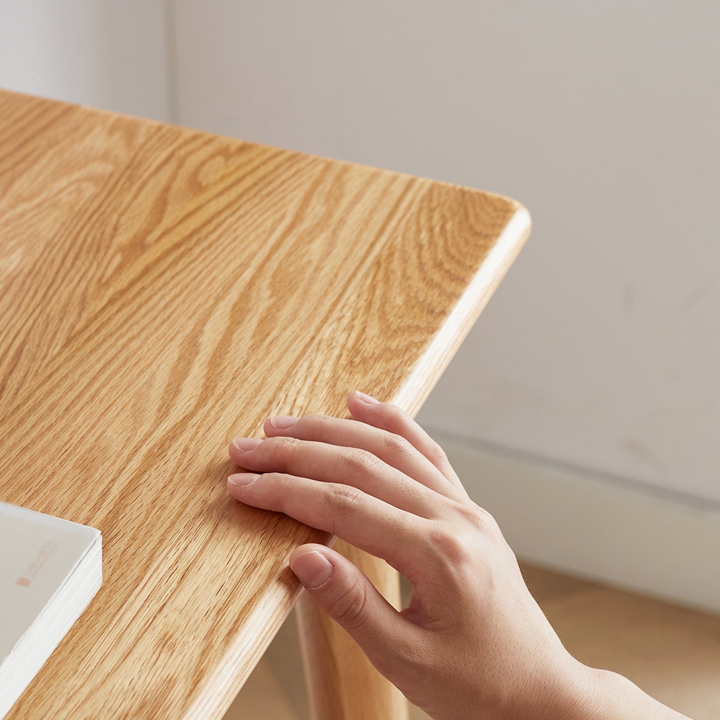 Oak Triangular Computer Desk - 39.3" Study Table with Storage