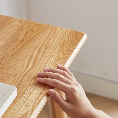 Oak Triangular Computer Desk - 39.3" Study Table with Storage