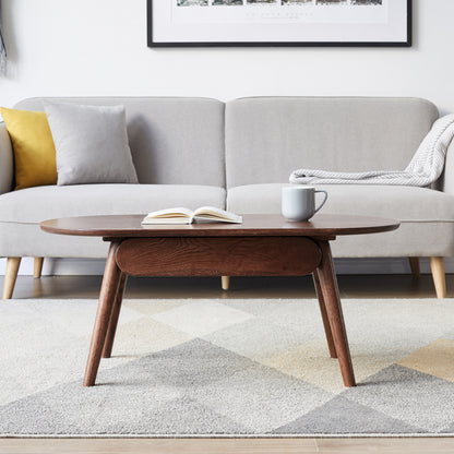 Oak Solid Wood Coffee Table - Round 39.37" Diameter