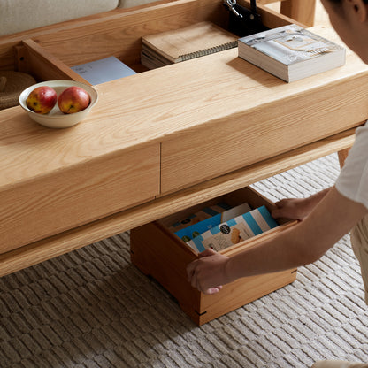 Natural Oak Height Adjustable Standing Desk - Triangular Wood Table