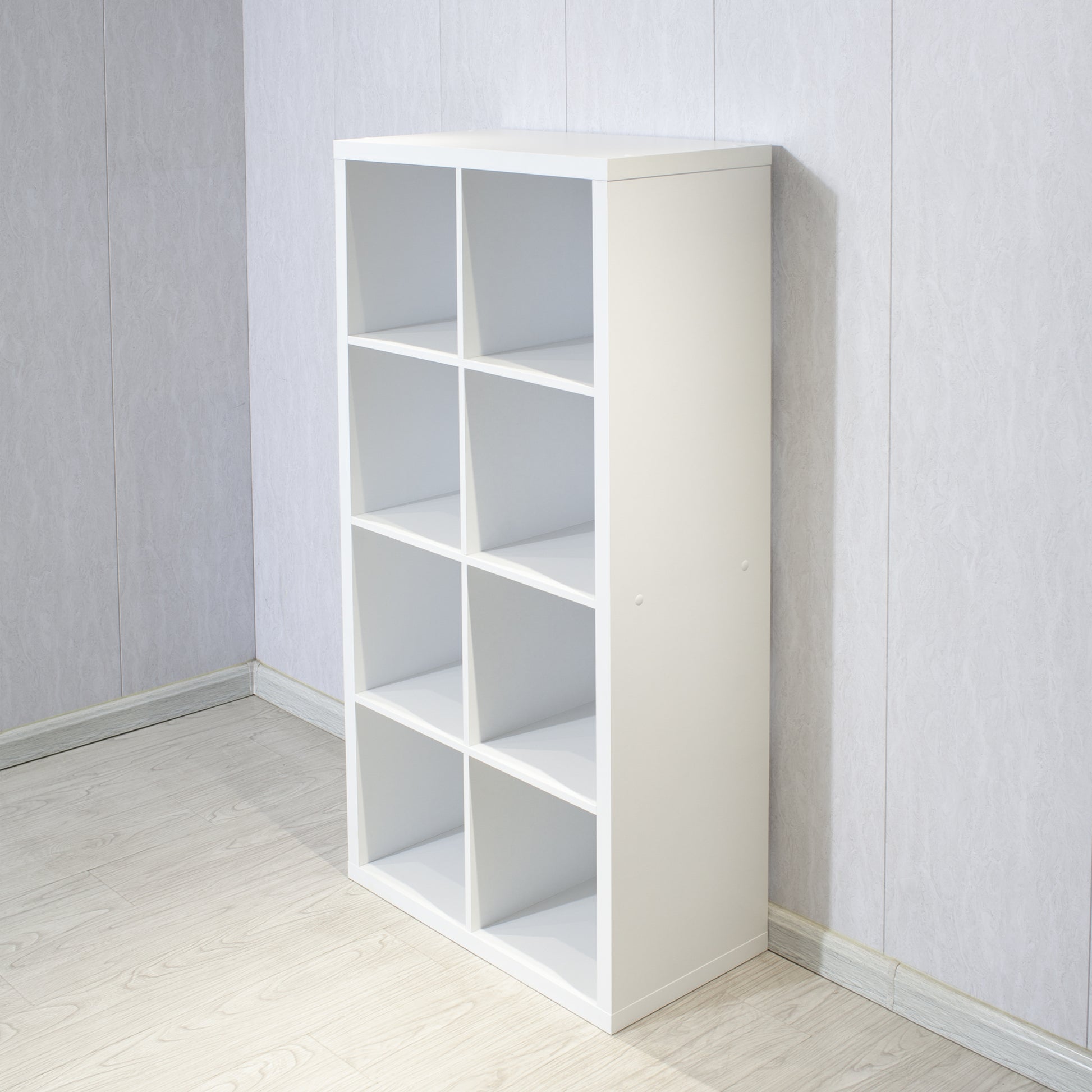 8-Cube White MDF File Cabinet Storage Unit