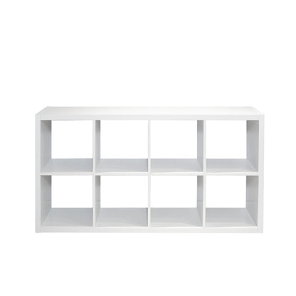 8-Cube White MDF File Cabinet Storage Unit