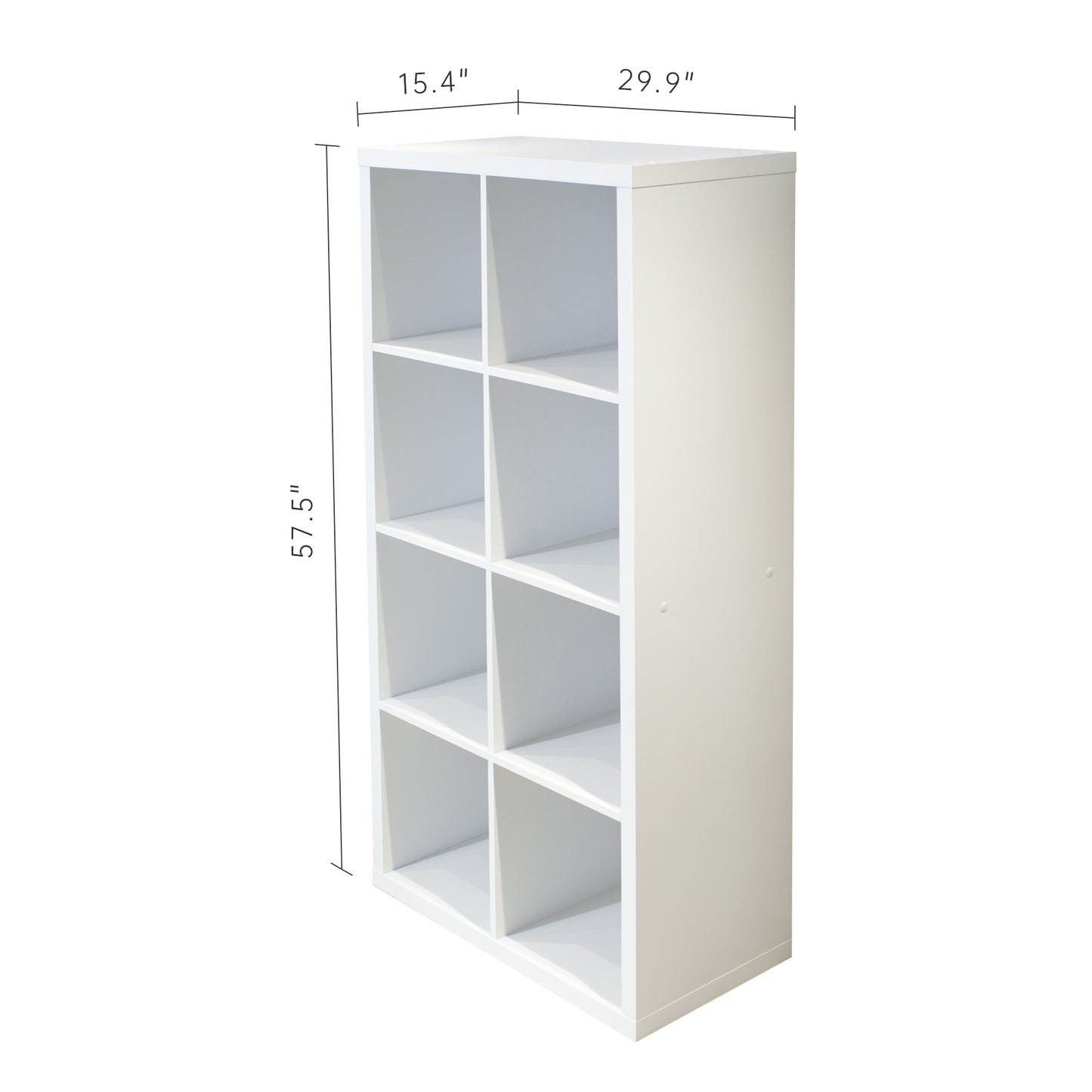 8-Cube White MDF File Cabinet Storage Unit