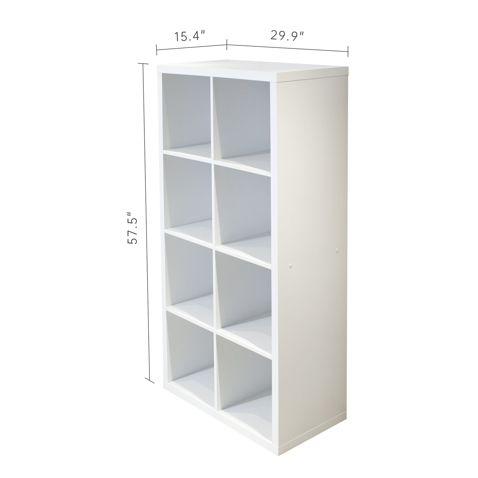 8-Cube White MDF File Cabinet Storage Unit