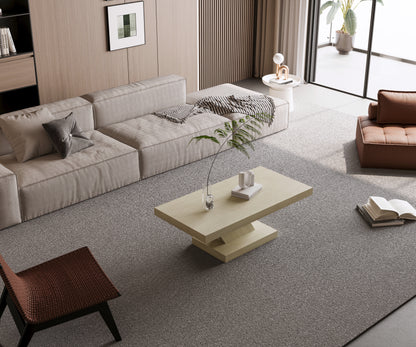47" Modern Cross Leg Coffee Table - Solid Wood & MDF, Oak Finish