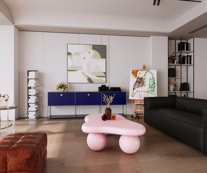Pink Cloud Shaped Coffee Table - 47 Inch MDF Table
