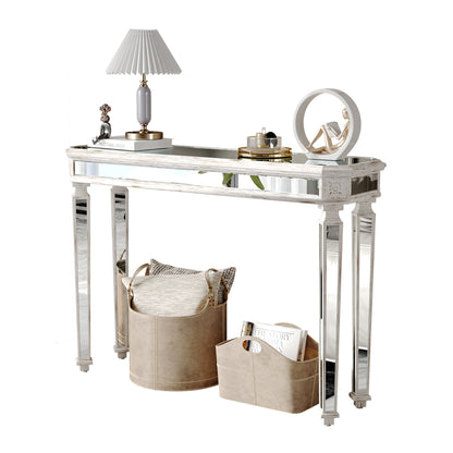 Oak Silver Triangular Desk - 48" Living Room Table