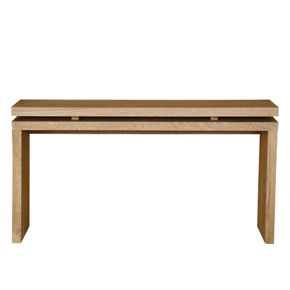 60" Antique Brown Farmhouse Console Table - Retro Wooden Entryway Table