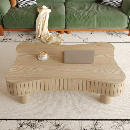 Natural Wood Floating Desk - 42" Lift Top Coffee Table for Living Room