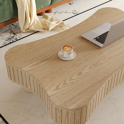 Natural Wood Floating Desk - 42" Lift Top Coffee Table for Living Room