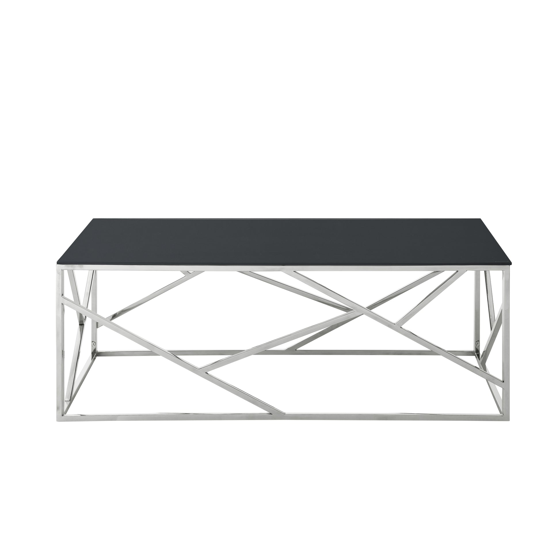 Stainless Steel Chrome Coffee Table 48" x 26"