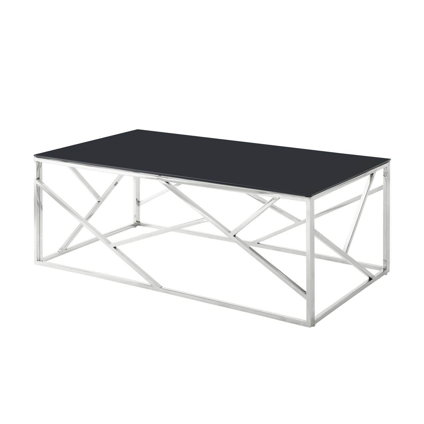 Stainless Steel Chrome Coffee Table 48" x 26"