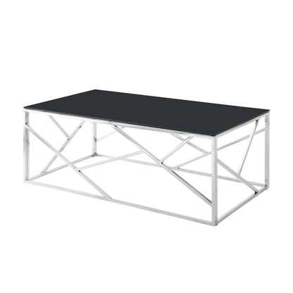 Stainless Steel Chrome Coffee Table 48" x 26"