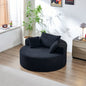 55"L Teddy Plush Sponge single sofa,No Assembly Required,Fluffy Modern Sleeper Chair for Living room, Bedroom, Lounge and Projection Room(Not a swivel chair.),Black