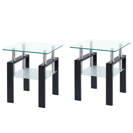 Small Clear Tempered Glass Table - Living Room End Table